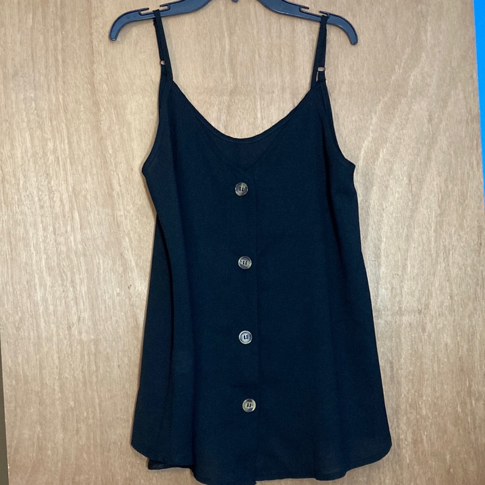 Black Button Down Cami